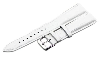 bracelet en cuir Ricardo Pescara, blanc, longueur XL