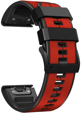 Bracelet en silicone Ricardo 22mm (pro Garmin Fenix 8/7/6 (47mm), Epix 2 aj.), rouge, QuickFit