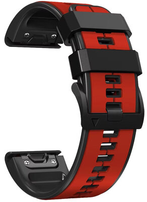 Bracelet en silicone Ricardo 26mm (pro Garmin Fenix 8/7X/6X (51mm), Tactix aj.), rouge V2, QuickFit