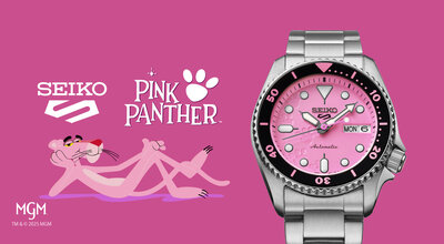 Seiko 5 Sports Automatic SRPM07K1 Pink Panther Limited Edition 9999pcs (+ bracelet de rechange)