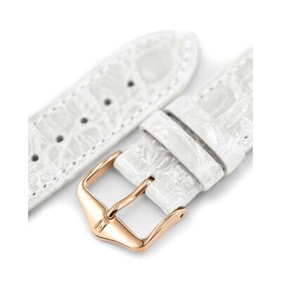 bracelet en cuir Hirsch Genuine Croco L 01808000-7, blanc, cuir de crocodile, longueur L, Quick Release