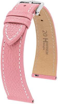 Bracelet en cuir Hirsch Bologna 01802122-2, rose, veau, Quick Release