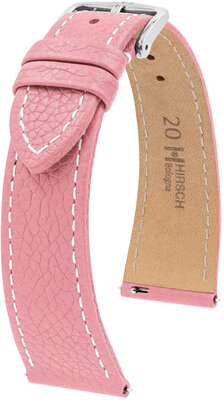 Bracelet en cuir Hirsch Bologna L 01802022-2, rose, veau, longueur L, Quick Release