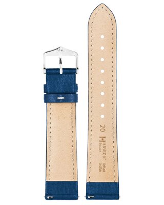 bracelet en cuir Hirsch Boston 01302180-2, bleu, cuir de veau, longueur M, Quick Release