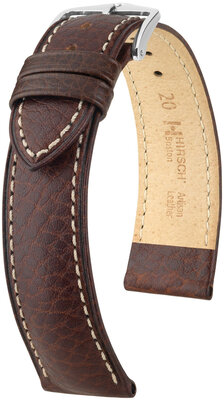 bracelet en cuir Hirsch Boston L 01302010NQ-2, marron, veau, longueur L