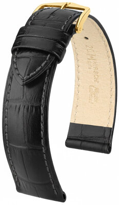 Bracelet en cuir Hirsch Duke 01028150NQ-1, noir, veau