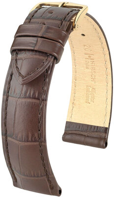 bracelet en cuir Hirsch Duke L 01028010NQ-1, marron, veau, longueur L