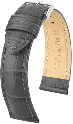 Bracelet en cuir Hirsch Duke L 01028030NQ-2, gris, veau, longueur L