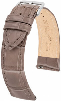 Bracelet en cuir Hirsch Duke L 01028037-2, marron, veau, longueur L, Quick Release