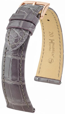 Bracelet en cuir Hirsch London 04207112-7, violet, peau d'alligator, Quick Release