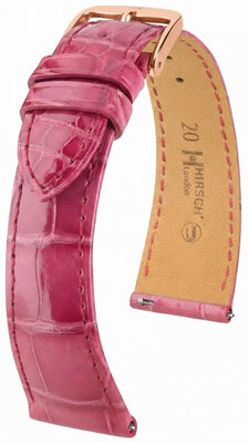 Bracelet en cuir Hirsch London 04207124-7, rose, peau d'alligator, Quick Release