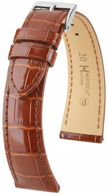 Bracelet en cuir Hirsch London 04207170-2, brun, peau d'alligator, Quick Release