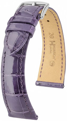 Bracelet en cuir Hirsch London 04207184-2, violet, peau d'alligator, Quick Release