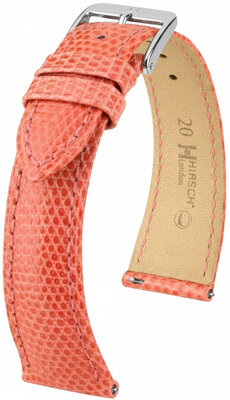 Bracelet en cuir Hirsch London 04266122-2, orange, peau de lézard, Quick Release