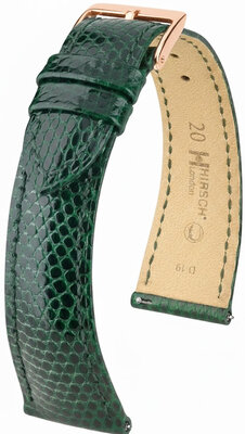 Bracelet en cuir Hirsch London 04266140-7, vert, peau de lézard, Quick Release