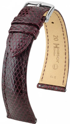 Bracelet en cuir Hirsch London 04266160-2, rouge, peau de lézard, Quick Release