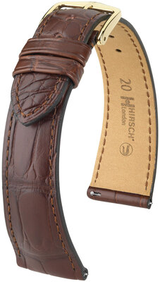 bracelet en cuir Hirsch London L 04207019NQ-1, marron, cuir d'alligator, longueur L