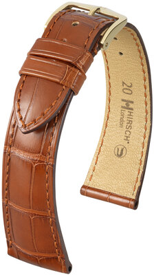 bracelet en cuir Hirsch London L 04207079NQ-1, orange, cuir d'alligator, longueur L