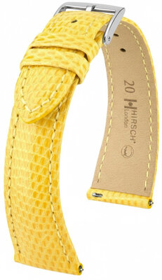 bracelet en cuir Hirsch London L 04266072-2, jaune, cuir de lézard, longueur L, Quick Release