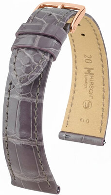 Bracelet en cuir Hirsch London L 04307012-7, violet, cuir d'alligator, longueur L, Quick Release