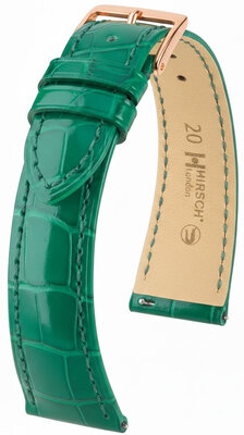bracelet en cuir Hirsch London L 04307040-7, vert, cuir d'alligator, longueur L, Quick Release