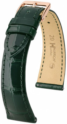 Bracelet en cuir Hirsch London L 04307041-7, vert, cuir d'alligator, longueur L, Quick Release