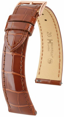 bracelet en cuir Hirsch London L 04307070-7, marron, cuir d'alligator, longueur L, Quick Release