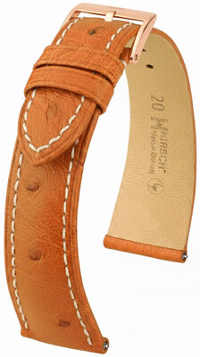 Bracelet en cuir Hirsch Massai Ostrich 04262171-7, brun, peau d'autruche, Quick Release