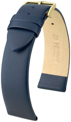 Bracelet en cuir Hirsch Toronto L 03702080NQ-1, bleu, veau, longueur L