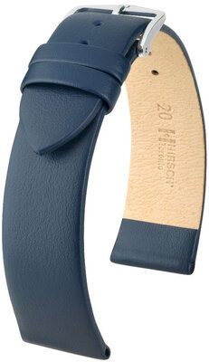 bracelet en cuir Hirsch Toronto L 03702080NQ-2, bleu, veau, longueur L