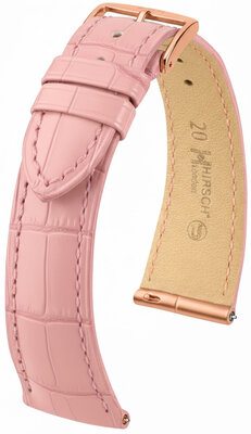 Bracelet en cuir Hirsch London L 04207022-7, orange, peau d'alligator, longueur L, Quick Release