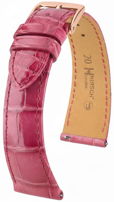 Bracelet en cuir Hirsch London L 04207024-7, rose, cuir d'alligator, longueur L, Quick Release