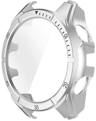 Coque de protection (pour Garmin Fenix 8/9 AMOLED, 47mm), en plastique, argenté + verre