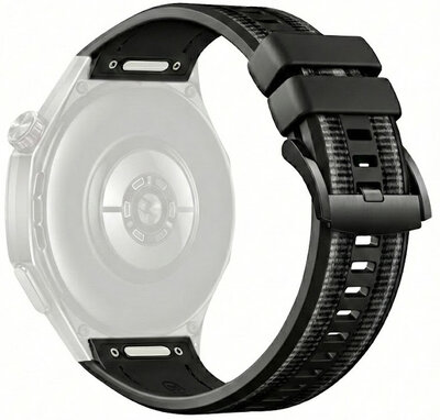 Bracelet en silicone Ricardo 22mm (pro Huawei Watch GT 6 Pro), noir, QuickFit