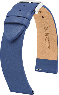 bracelet en cuir Hirsch Cashmere M 03902180-2, bleu, cuir de veau, longueur M, Quick Release