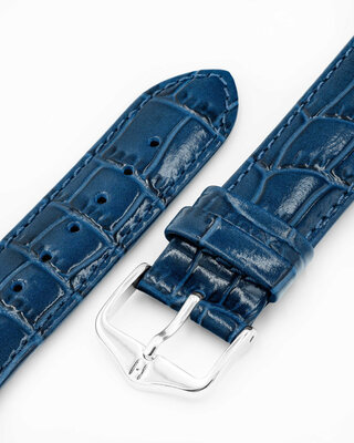 bracelet en cuir Hirsch Louisianalook L 03427080-2, bleu, cuir de veau, longueur L, Quick Release