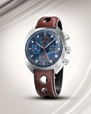 Edox Sportsman Automatic 01132-3BU-BUGN Fangio Limited Edition 115pcs (+ bracelet de rechange)