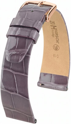 Bracelet en cuir Hirsch Prestige 02207112-7, violet, peau d'alligator, Quick Release