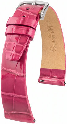 bracelet en cuir Hirsch Prestige L 02207024-2, rose, cuir d'alligator, longueur L, Quick Release