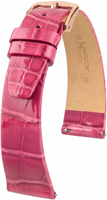 bracelet en cuir Hirsch Prestige L 02207024-7, rose, cuir d'alligator, longueur L, Quick Release