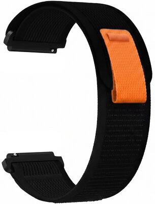 Bracelet en nylon Ricardo Carezza 22mm, Black, Quick Release