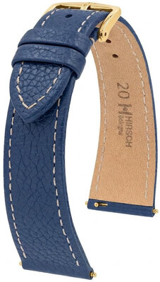Bracelet en cuir Hirsch Bologna 01802180-1, bleu, veau, Quick Release