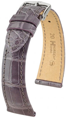 bracelet en cuir Hirsch London L 04207012-2, violet, cuir d'alligator, longueur L, Quick Release
