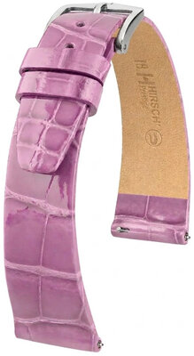 Bracelet en cuir Hirsch Prestige 02207187-2, violet, peau d'alligator, Quick Release