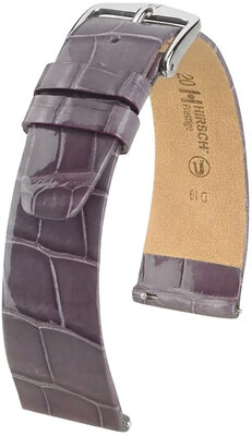 Bracelet en cuir Hirsch Prestige 02307112-2, violet, peau d'alligator, Quick Release