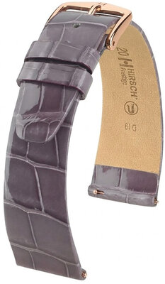 Bracelet en cuir Hirsch Prestige 02307112-7, violet, peau d'alligator, Quick Release