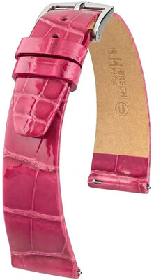 Bracelet en cuir Hirsch Prestige 02307124-2, rose, peau d'alligator, Quick Release
