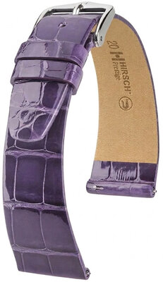 Bracelet en cuir Hirsch Prestige 02307184-2, violet, peau d'alligator, Quick Release