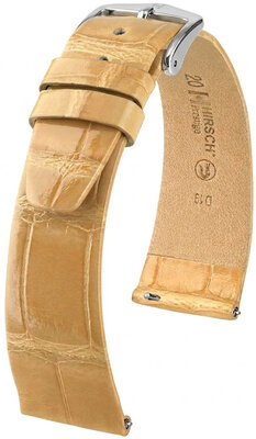 Bracelet en cuir Hirsch Prestige 02307190-2, beige, peau d'alligator, Quick Release