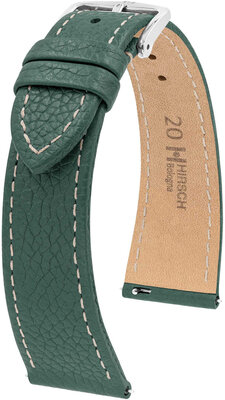 bracelet en cuir Hirsch Bologna L 01802040-2, vert, veau, longueur L, Quick Release
